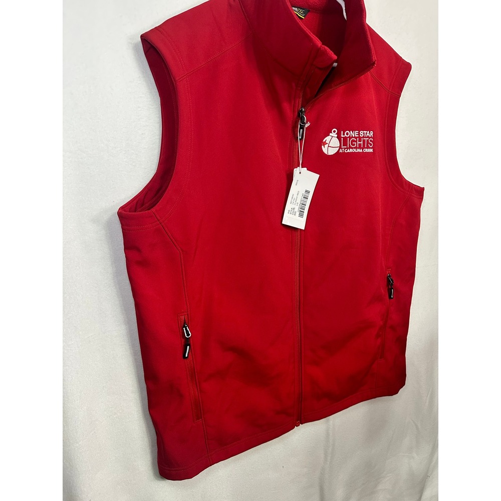 Core 365 Mens CE701 Red‎ Softshell Fleece Lined Vest Lone Star Lights Size Large - Picture 2 of 9